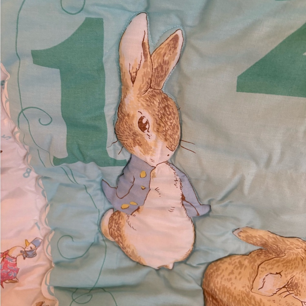 Vintage Beatrix Potter Quiltex Baby Quilt, crib sheet, crib ruffle rare 90’s Y2K - Picture 3 of 16